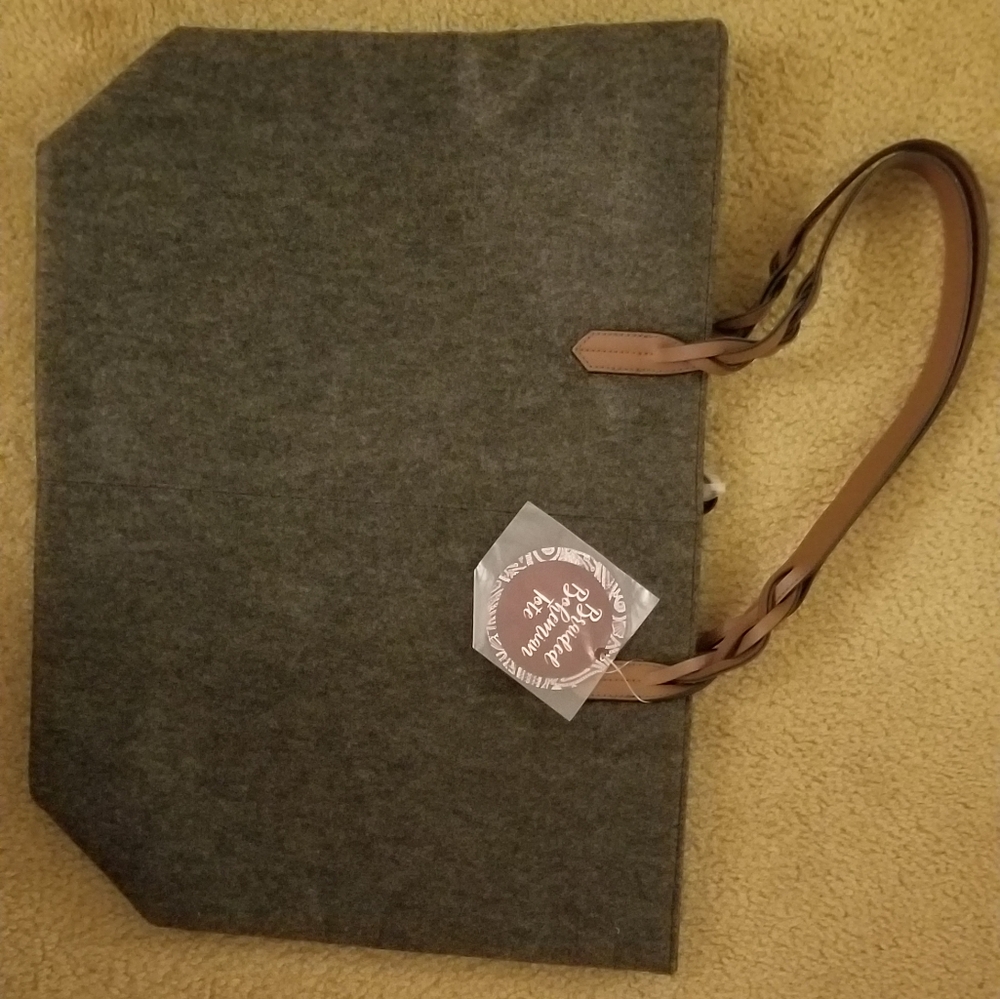 Charcoal Tote with semi-braided handles